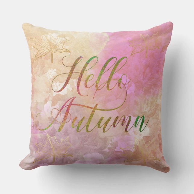 Bonjour Aquarelle Automne Coussin réversible (Recto)