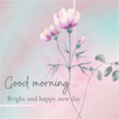 Bonjour autocollant dans de jolies couleurs. (Recto)