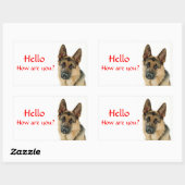 Bonjour Autocollants de salutation pour chiot berg (Feuille)