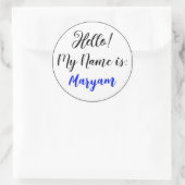 Bonjour Autocollants Mon Nom Est (Couleur Blanche) (Sac)