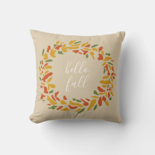 Bonjour Automne Bienvenue Wreath Thlow Oreiller