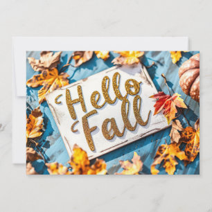 Bonjour Automne carte de voeux avec fleurs