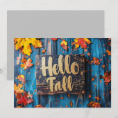 Bonjour Automne carte de voeux avec fleurs (Devant / Derrière)