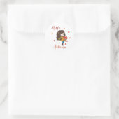 Bonjour Automne classique rond autocollant thème a (Sac)