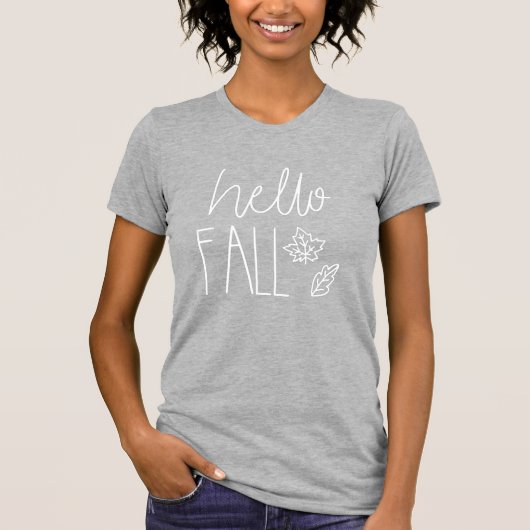 Bonjour automne en T-shirt blanc (Devant)