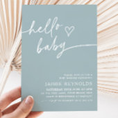 Bonjour Baby Blue Baby shower Invitation