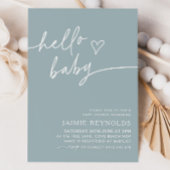 Bonjour Baby Blue Baby shower Invitation