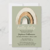 Bonjour Baby Boho Rainbow Baby shower Invitation (Devant)