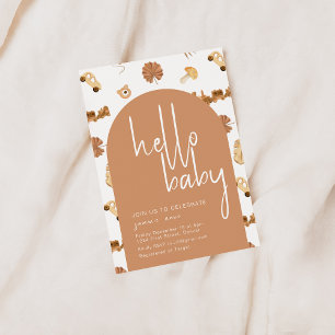 Bonjour Baby Boho Style Baby shower Invitation