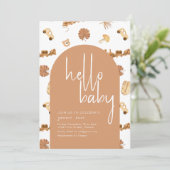 Bonjour Baby Boho Style Baby shower Invitation (Debout devant)