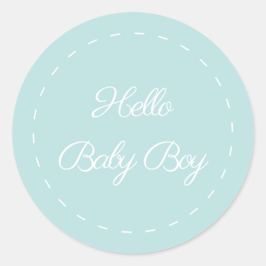 Bonjour Baby Boy Classic Round Sticker (Devant)