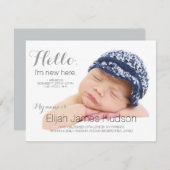 Bonjour Baby Faire-part de naissance (Devant / Derrière)