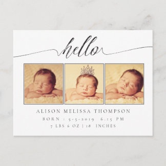 Bonjour Baby Faire-part de naissance 3 Photo carte
