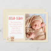 Bonjour Baby Faire-part de naissance Card (Devant / Derrière)