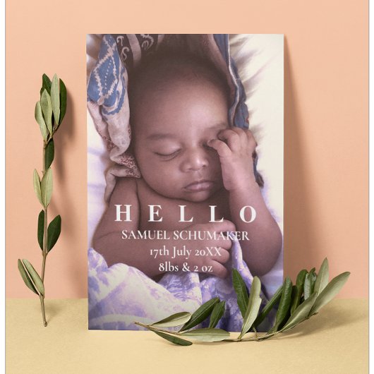 Bonjour Baby Flat Faire-part Card