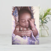 Bonjour Baby Flat Faire-part Card (Debout devant)