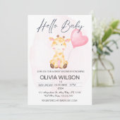 Bonjour Baby Giraffe Baby shower Invitation (Debout devant)