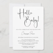 Bonjour Baby Modern Script Baby shower Invitation (Devant)