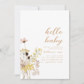 Bonjour Baby shower Invitation de la fête Boho Fle (Devant)