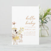 Bonjour Baby shower Invitation de la fête Boho Fle (Debout devant)