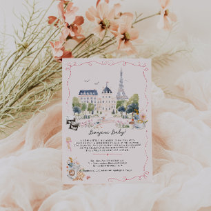 Bonjour Baby! Waterverf Babyshower in Parijs Kaart