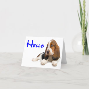 Bonjour Basset Hound Chien Chien Chien Note Carte