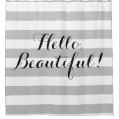 Bonjour, beau rideau en douche rayé (Devant)
