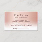 Bonjour Beau Rose Gold Pastel Salon Référence (Dos)