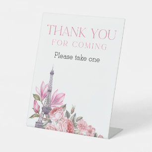 Bonjour Bebe Baby shower Bedankt voor uw komst Reclamebord Met Voetstuk