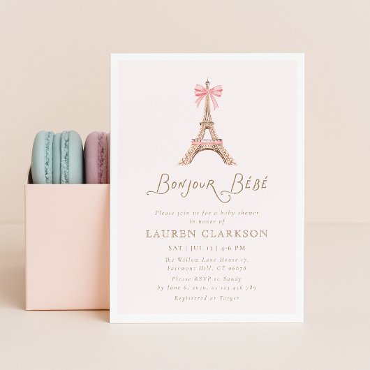 Bonjour Bebe Baby Shower Invitation