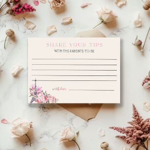 Bonjour Bebe Baby shower Ouderschap tip pot Kaar Kaart