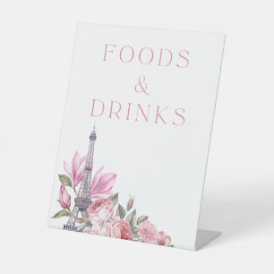 Bonjour Bebe   Baby shower voedsel en Drinken Teke Reclamebord Met Voetstuk