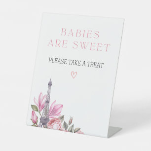 Bonjour Bebe Baby's zijn een zoet Baby shower te Reclamebord Met Voetstuk