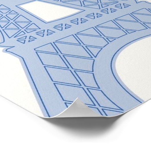 Bonjour Bébé Blue Paris Tour Eiffel Affiche de bie (Coin)