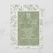 Bonjour Bebe Boeken voor Baby Sage Green French Jo Informatiekaartje (Voorkant / Achterkant)