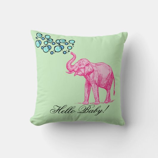 « Bonjour Bébé ! » Coussin d'annonce de naissance (Recto)