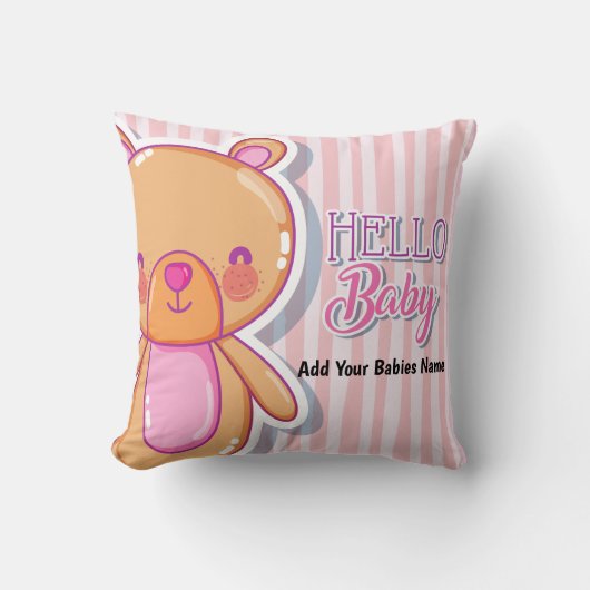 Bonjour bébé | Coussin personnalisé (Recto)