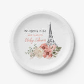 Bonjour Bebe Eiffel Tower Paris Baby shower Papieren Bordje