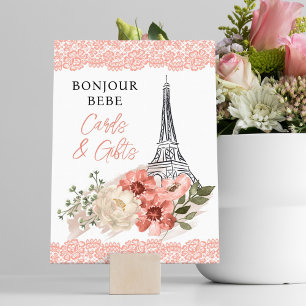 Bonjour Bebe Eiffel Tower Paris Baby shower Poster