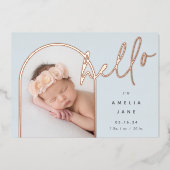 Bonjour Bébé | Faire-part de naissance en feuille  (Recto)