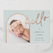 Bonjour Bébé | Faire-part de naissance en feuille (Recto)