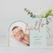 Bonjour Bébé | Faire-part de naissance en feuille (Debout devant)