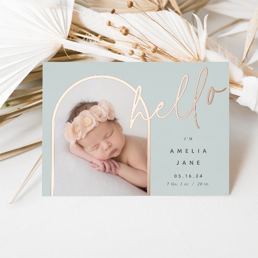 Bonjour Bébé | Faire-part de naissance en feuille