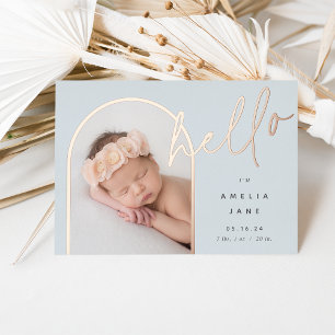 Bonjour Bébé   Faire-part de naissance en feuille 