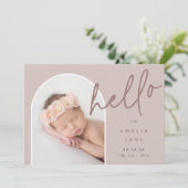 Bonjour bébé | Faire-part de naissance photo (Debout devant)