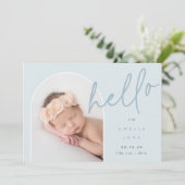 Bonjour bébé | Faire-part de naissance photo (Debout devant)