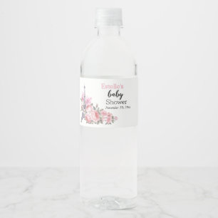 Bonjour Bebe   Floral Frans Baby shower Waterfles Etiket