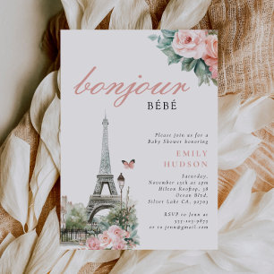 Bonjour Bébé France Baby shower Invitation