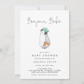 Bonjour Bebe Frans Pinguïn Neutraal Baby shower Kaart (Voorkant)