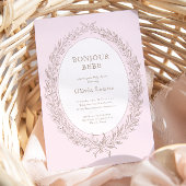 Bonjour Bebe Franse Patisserie Baby shower Roze Kaart